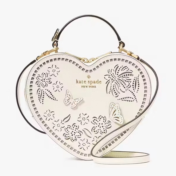 Kate Spade Love Shack Perforated Heart Crossbody Meringue - Picture 13 of 16